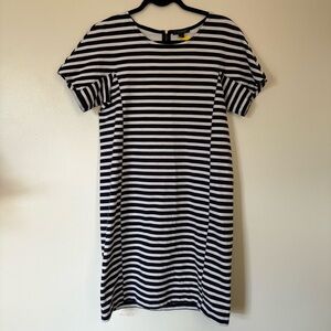 J. Crew Black and White Striped Midi Dress Size Small